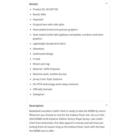 Caitlin Clark Indiana Fever Nike Unisex 2024 WNBA Explorer Ed. Jersey XL IN HAND - Picture 5 of 5